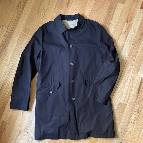 Banana Republic Men’s L Chocolate Brown Cotton Trench Coat Raincoat - Picture 1 of 8